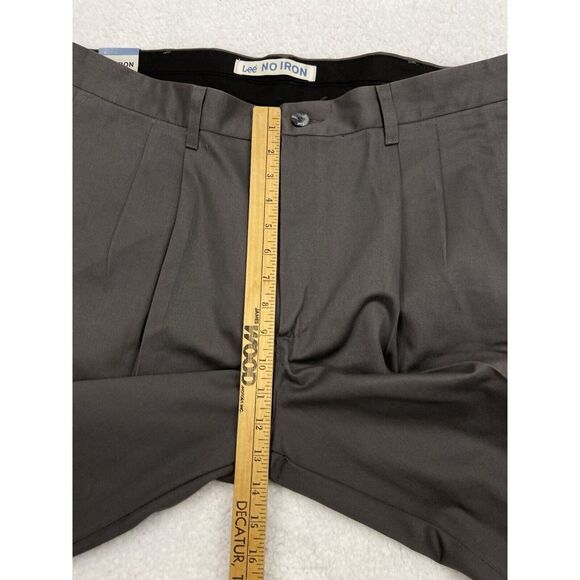 VTG LEE Pants Men 40x32 Dark Gray Relaxed Pleated NO IRON Permanent Crease Dress - Picture 16 of 16